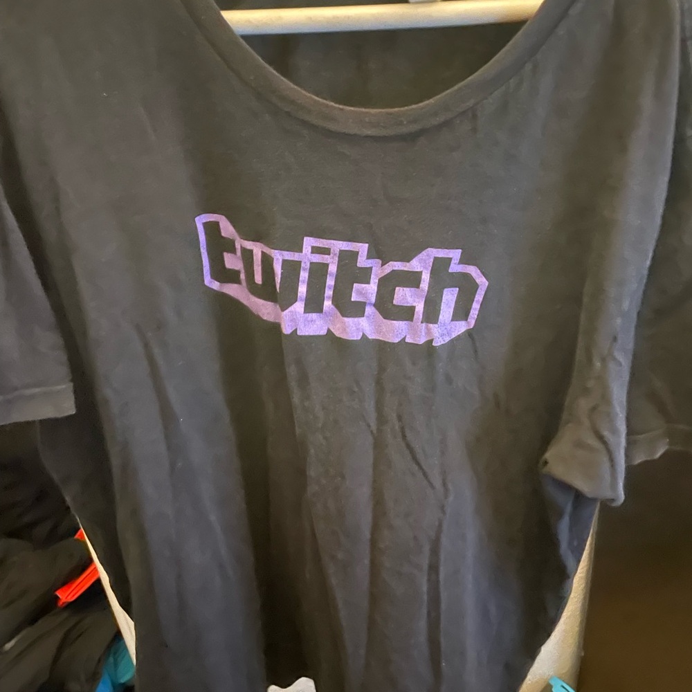 Black Twitch T-Shirt with Purple Logo